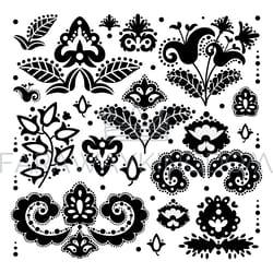 ethnic tatar oriental ornament elements vector illustration