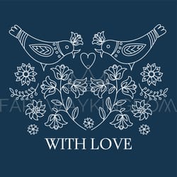 ethno love folk doodle ornament vector illustration set