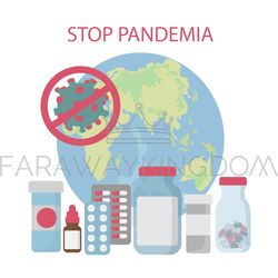 EUROPE STOP PANDEMIA Coronavirus Medical Protection Vector