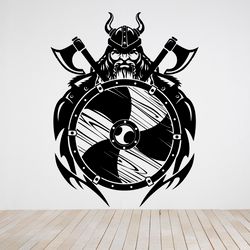 Viking Warrior Sticker Warrior Ancient Viking Symbols Weapons Great And Strong Wall Sticker Vinyl Decal Mural Art Decor