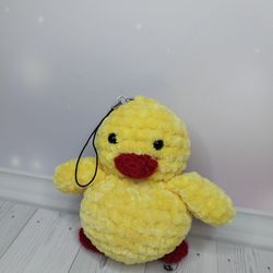 knitted duckling keychain