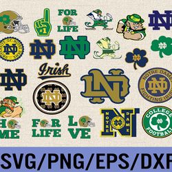 notre-dame-fighting-irish football team svg, notre dame fighting irish svg, logo bundle instant download
