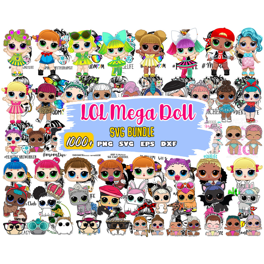 1000 Baby Doll Bundle Bundle dolls Svg, Beautiful Doll Png, clipart set vector, New Doll Svg.jpg