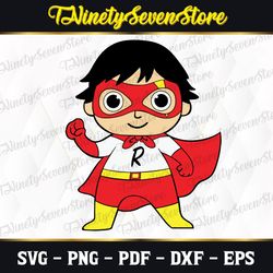 ryan's world cartoon characters names svg,  birthday party svg, cartoon, custom name svg, png, dxf
