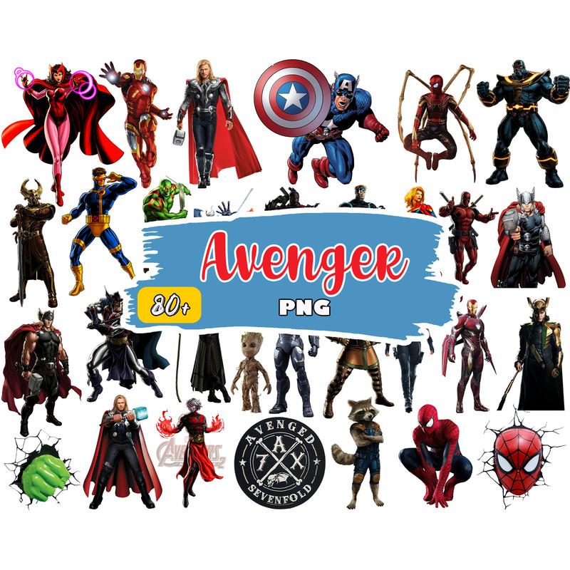 Avengers Clipart Png, Super Heroes Avengers Png, Avengers Png, Marvel Avengers, Spiderman, Hulk, Instant Download.jpg