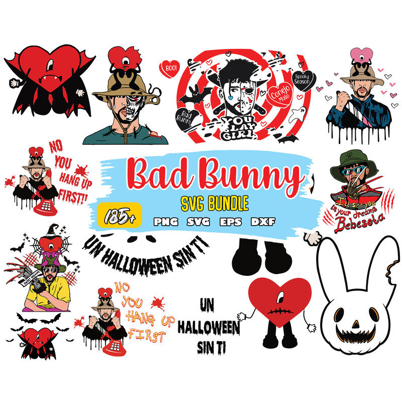 Bad Bunny Halloween, Bad Bunny Halloween SVG, Bad Bunny Png, Instant Download.jpg