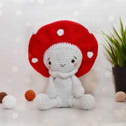 Mushroom crochet amigurumi, crochet mushroom stuffed doll, amigurumi toy, crochet handmade toys, amigurumi doll