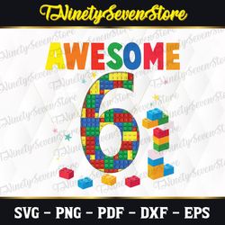 vintage birthday svg, awesome kids game lover tank top svg, happy 6th birthday crop tee, awesome at 6th svg