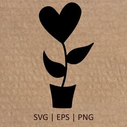 Heart Flower SVG | Valentines Day SVG | Love PNG | Big Heart PNG | Cricut Svg File Digital Download | 011