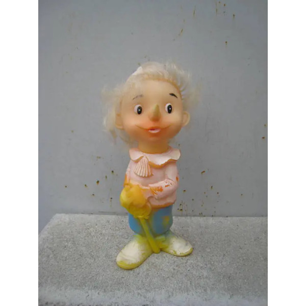 buratino soviet rubber doll vintage