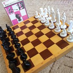 Soviet chess set King Arthur knights - vintage Russian chess set 1970s