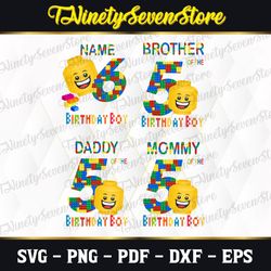 personalized lego birthday boy svg,birthday svg, cartoon, custom name svg, png, dxf