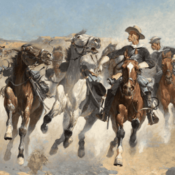 The Fourth Troopers Moving the Led Horses by Frederic Remington Samsung Frame TV Art