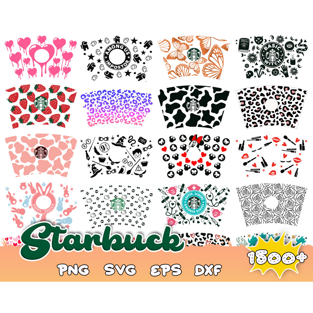 1500Starbucks svg bundle,Starbucks Wrap svg, Starbucks bundle wrap svg, Starbucks Svg files for Cricut & Silhouette.jpg