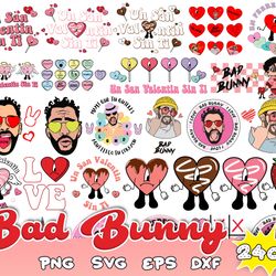 240 valentine bad bunny svg png, bad bunny valentines png, un san valentin sin ti png, valentines benito png