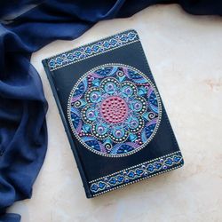 Hardcover notebook A5, Painted notebook, Mandala planner, Attracting money, Money spell, Evil eye amulet, Lined journal