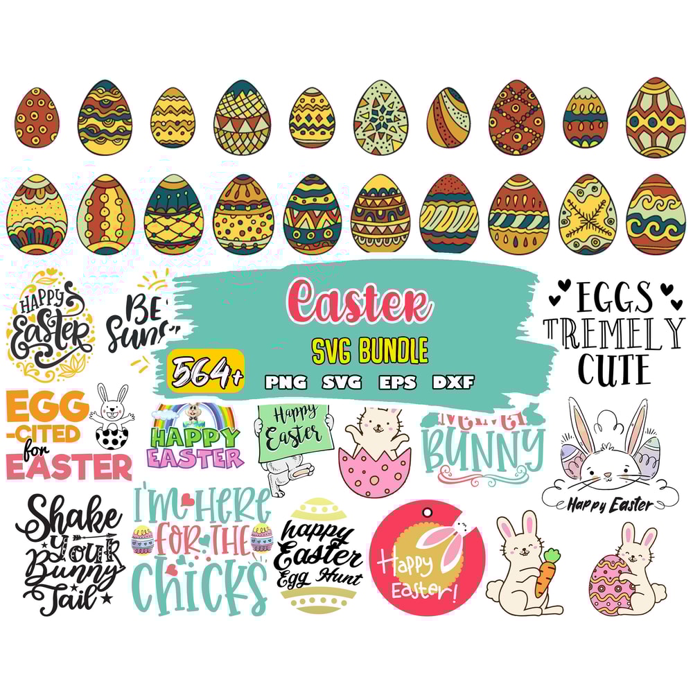 Easter SVG, Easter SVG Bundle, Easter PNG Bundle, Bunny Svg, Spring Svg, Rainbow Svg, Svg Files For Cricut.jpg