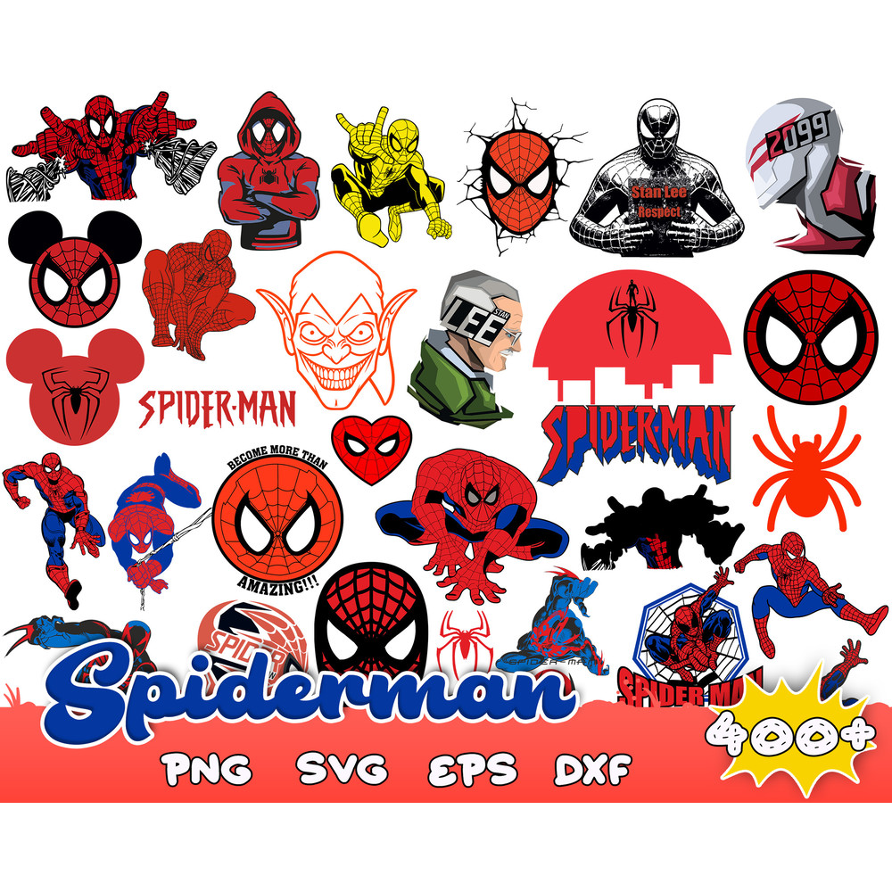 400 Spiderman SVG, spiderman png files, spider man svg bundle, spidey svg, baby spiderman vector, Instant Download.jpg