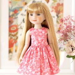 Pink heart dress for Ruby Red Fashion Friends doll 14.5 inch, 14" RRFF doll clothes, Valentine's Day outfit for dolls