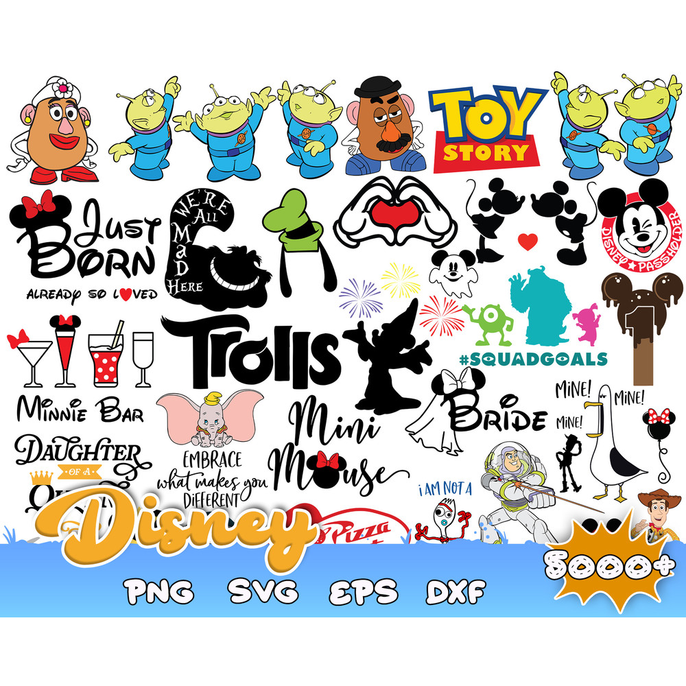 5000 Bundle Svg Png Dxf, Cricut Mickey Minnie SVG, Frozen svg, Disney Svg Cricut Printable Clipart Silhouette.jpg