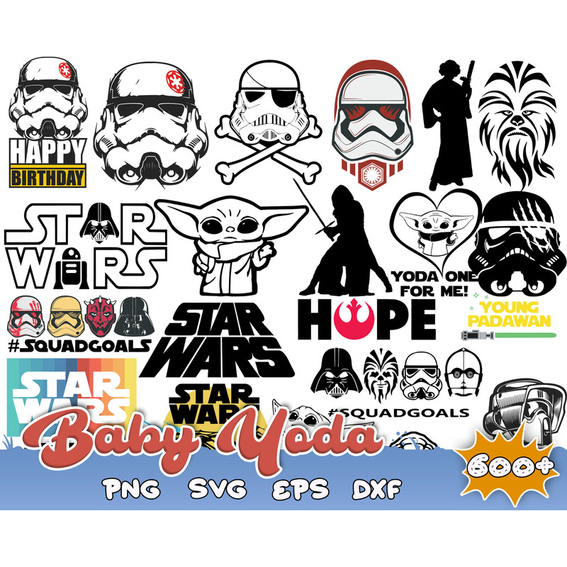 600 Bundle Baby Yoda Svg Layered Item, Clipart, Cricut, Digital Vector Cut File.jpg