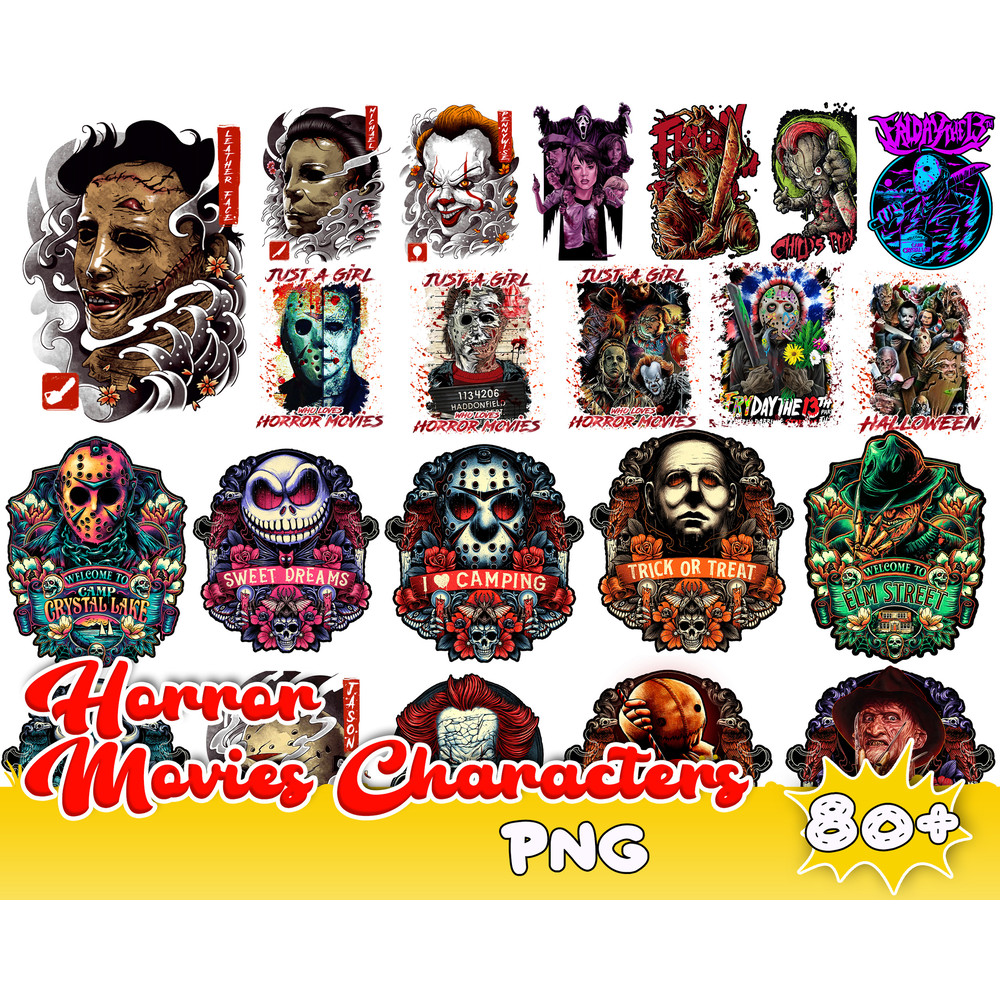 80 Halloween Horror Characters Bundle PNG, Serial Killers, Horror Movies.jpg