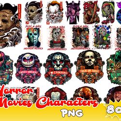 80 halloween horror characters bundle png, serial killers, horror movies