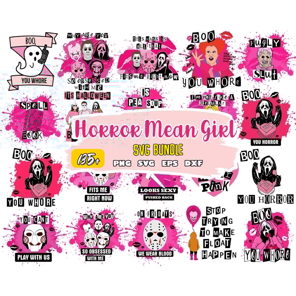 Mean girls themed horror SVG, Halloween bundle svg, Halloween svg, Digital file.jpg