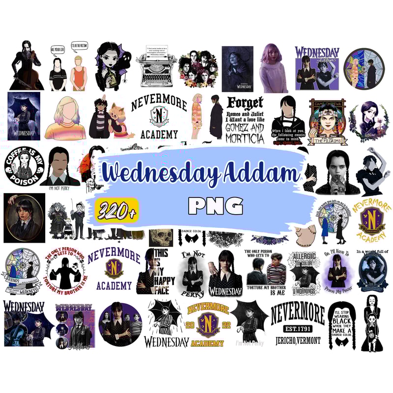 Mega bundle Wednesday png, Wednesday Adam, Addams Family, Jenna Ortega, Wednesday Png.jpg