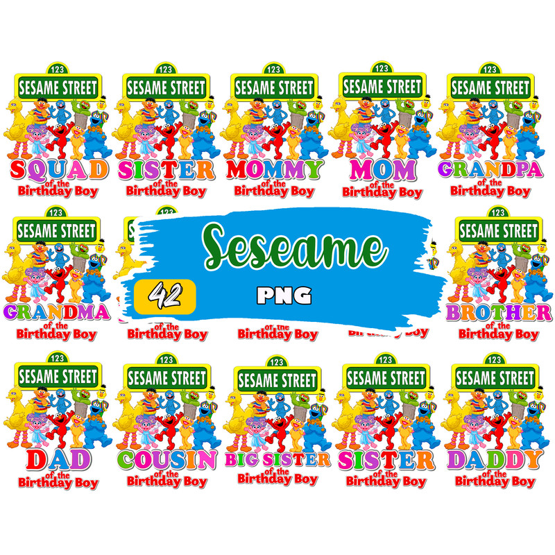 Sesame birthday png, Sesame Monsters Svg, Red Monster Svg, Monster Friends Svg.jpg