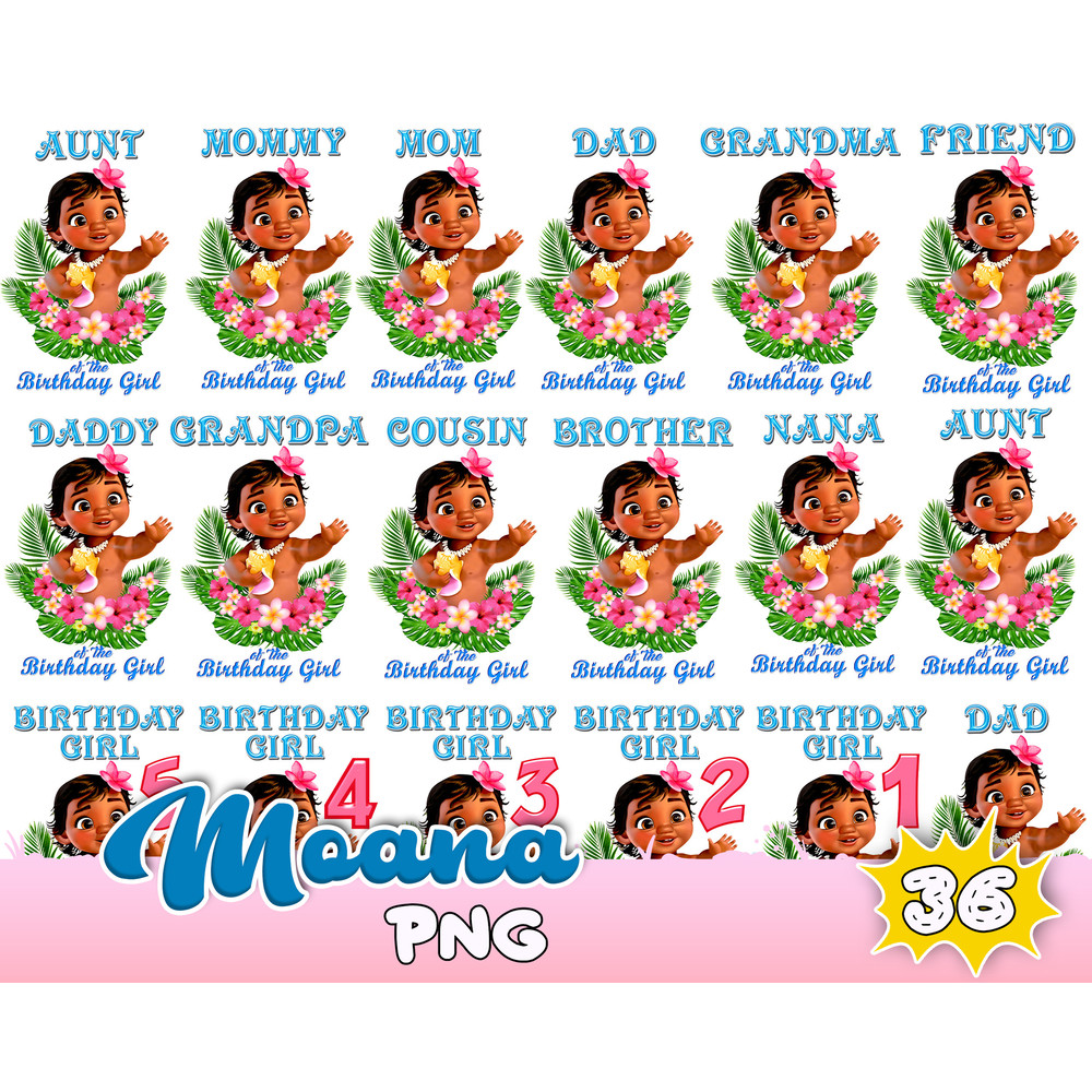 Moana Birthday Girl Png Digital File , Iron Transfer Moana Mommy ,Daddy ,Sister, Birthday Girl Personalized, Digital Files.jpg