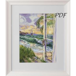 cross stitch pattern seascape cross stitch design for embroidery pdf