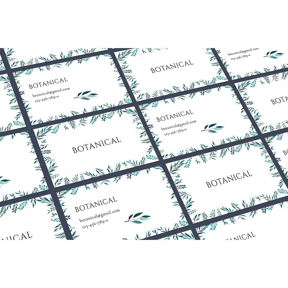 leaves and greenery business card template