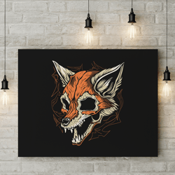 Fox skeleton, digital art for print