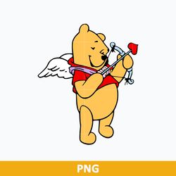 pooh cupid valentine png, winne the pooh png, valentine day png cut file