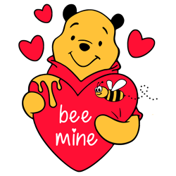 Bee Mine Valentine's Day Png, Pooh Valentine Png, Valentine Day Png