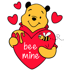 bee mine valentine's day png, pooh valentine png, valentine day png