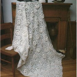 Bridal Rose Afghan Vintage Crochet Pattern 169