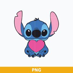 stitch valentine's day hearts png, stitch png, valentine day png clipart file