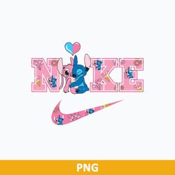 stitch angel valentine's day nike png, nike valentine png, disney valentine png