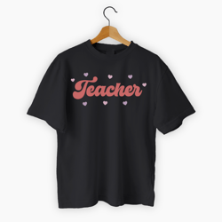 Teacher Valentine Black Tee