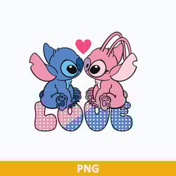 stitch angel love png, stitch and angel png, disney valentine png digital file