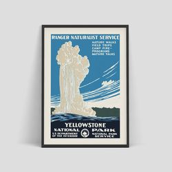 Yellowstone National Park - vintage WPA poster, 1938