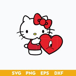 hello kitty heart sad valentine svg, valentine's day svg, cartoon valentine svg, png dxf eps file