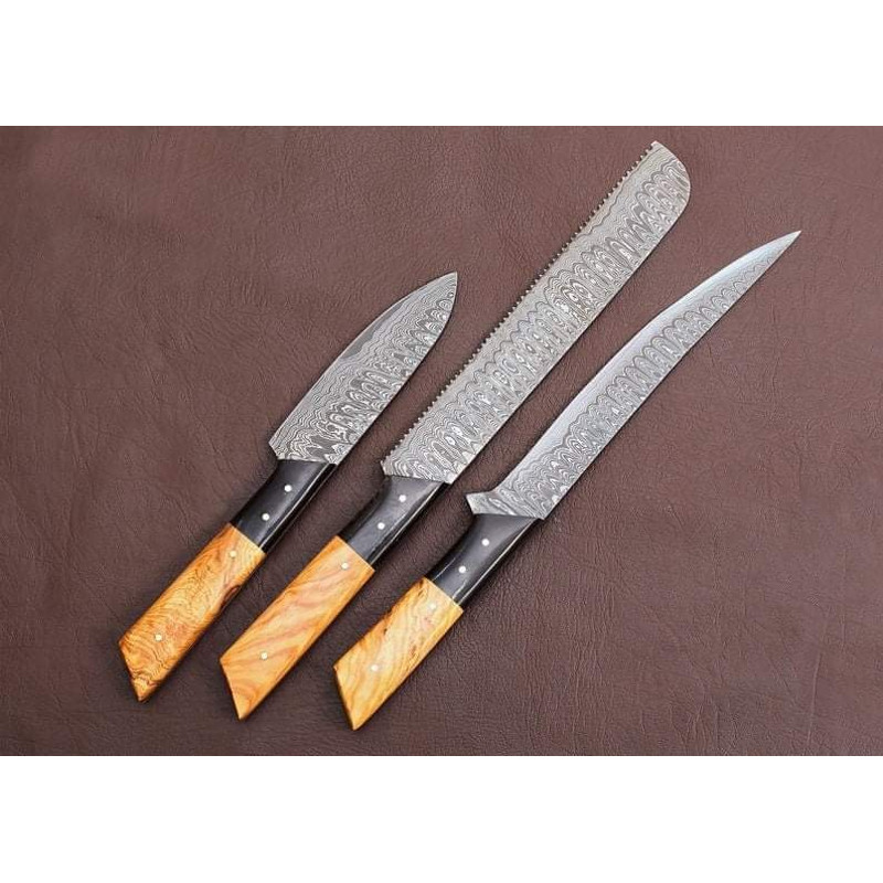 Personalized Gift Damascus Chef Set for Mom