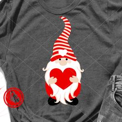 Gnome with heart Valentines day Svg Love Digital downloads