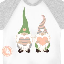 Two gnomes with hearts Love signs Valentine gifts Valentine's day decor Digital downloads