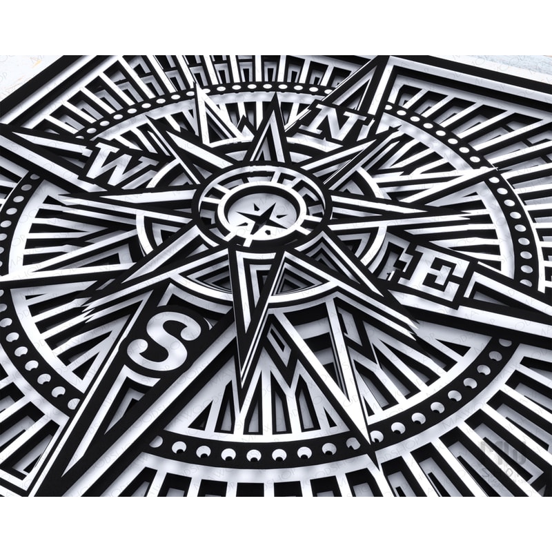 Compass Layered Svg 3D Compass SVG, Layered Compass SVG, Windrose Compass SVG | Inspire Uplift