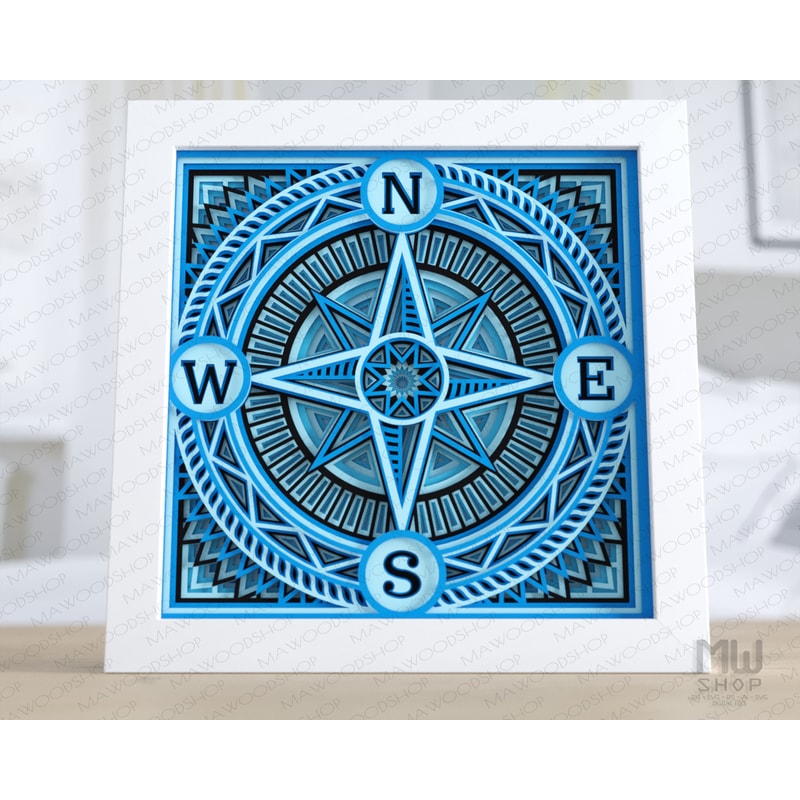 Compass Layered Svg 3D SVG Compass, Layered Compass SVG, Windrose Compass SVG | Inspire Uplift
