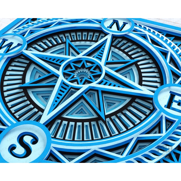 Compass Layered Svg 3D SVG Compass, Layered Compass SVG, Windrose Compass SVG | Inspire Uplift
